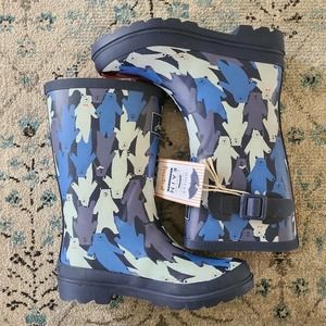 Joules rain boots kids nwt US size 3 bears unisex Pull on Outdoors
